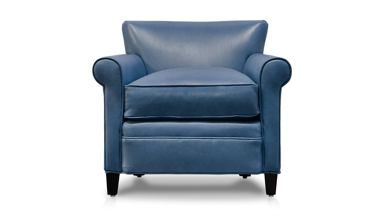 Amelia Leather Chair in Blue