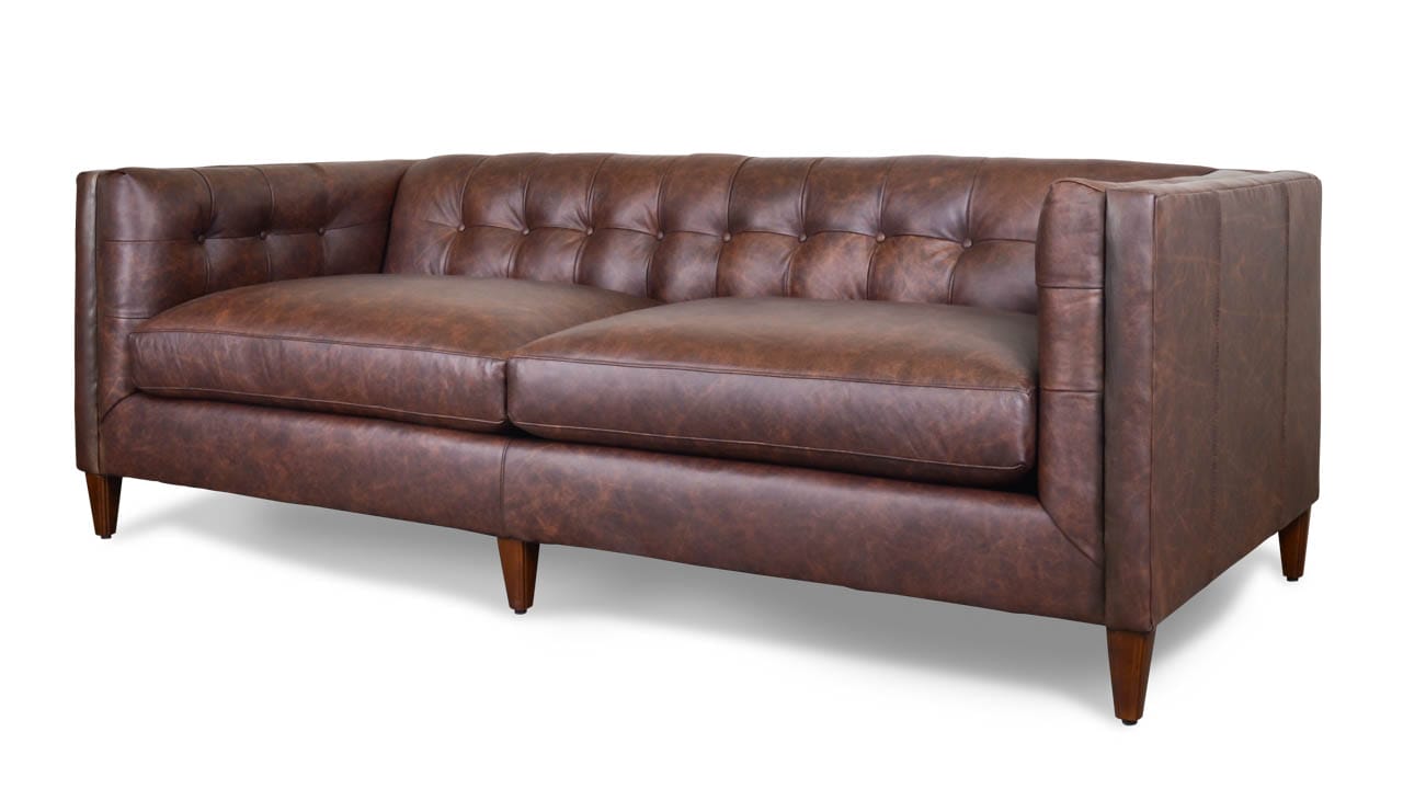 Arden Leather Sofa 86 Saloon Dark Brown
