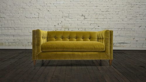 Arden Loveseat 70" Velvet Como Mustard