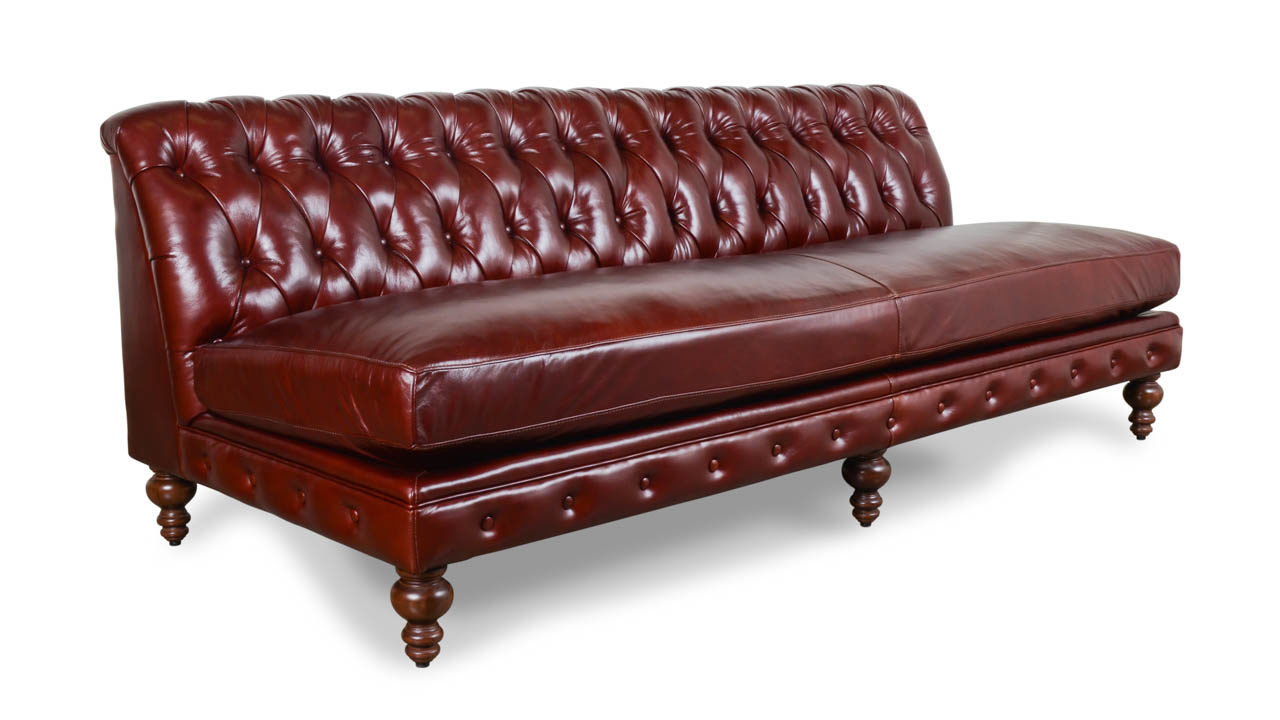 Cococohome Clic Chesterfield Armless Leather Sofa Made In Usa Clic Chesterfield Armless Leather Sofa