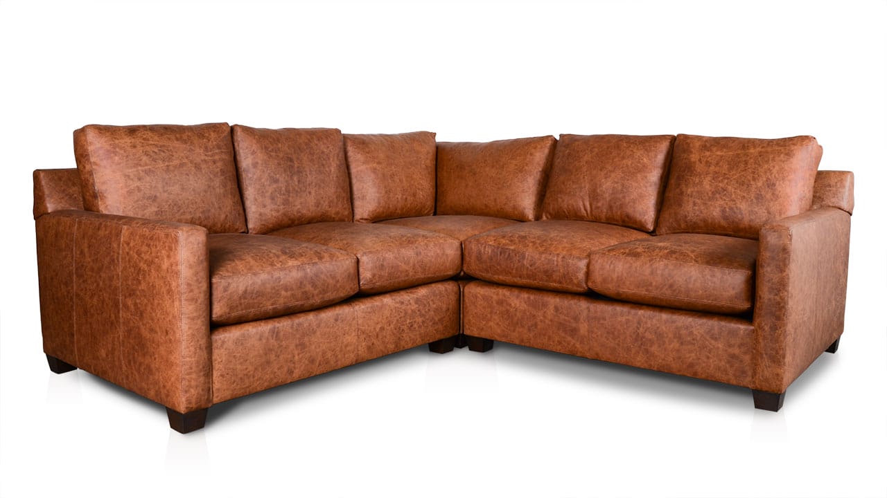 Cococohome Brevard Square Corner Leather Sectional Made In Usa Brevard Square Corner Leather Sectional