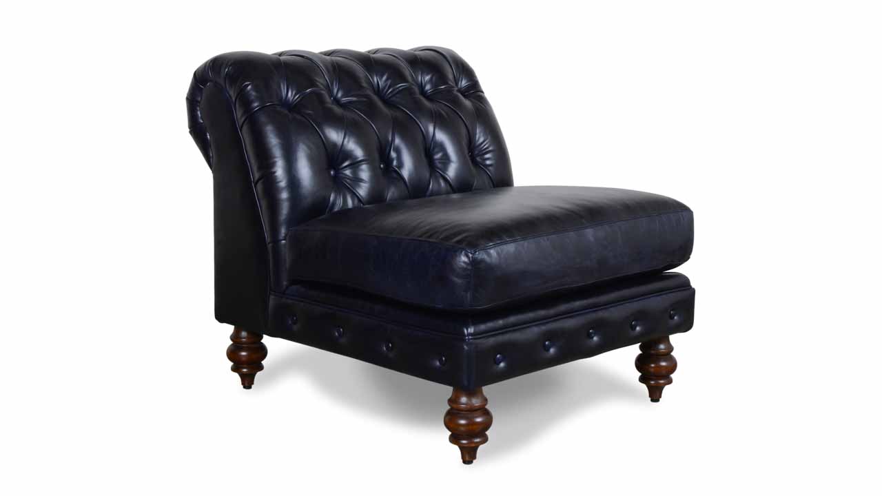 Cococohome Classic Chesterfield Armless Leather Chair Made In Usa Classic Chesterfield Armless Leather Chair