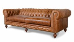 Classic Chesterfield Leather Sofa 96 Cambridge Pecan