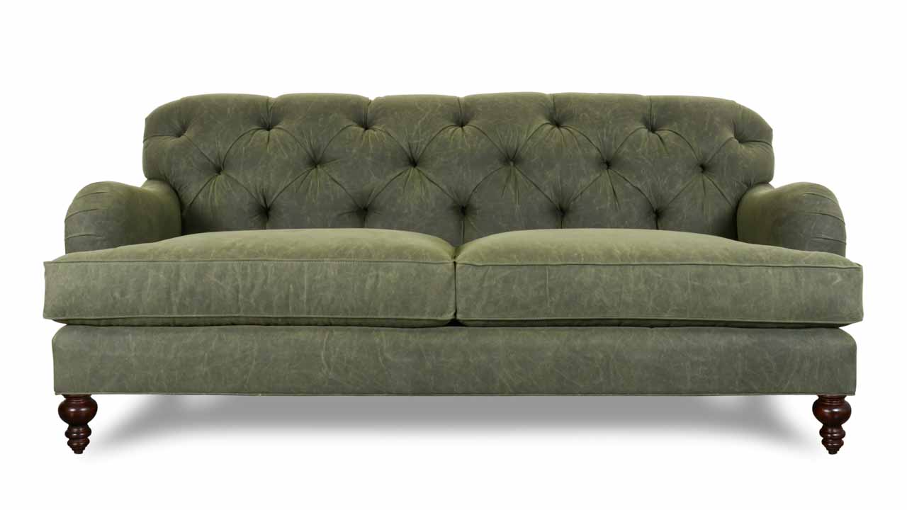 Eastover Fabric Sofa 80 Waxed Canvas Olive