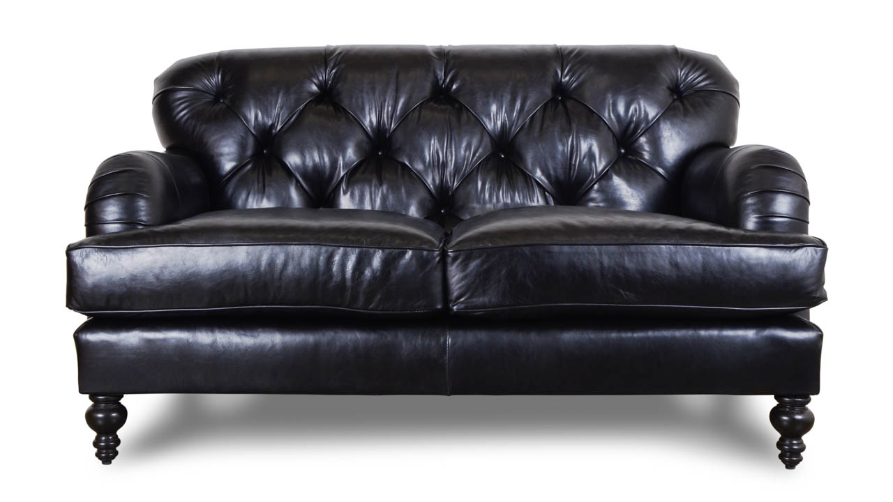 Eastover Leather Loveseat 72 x 40 Brompton Milled Black