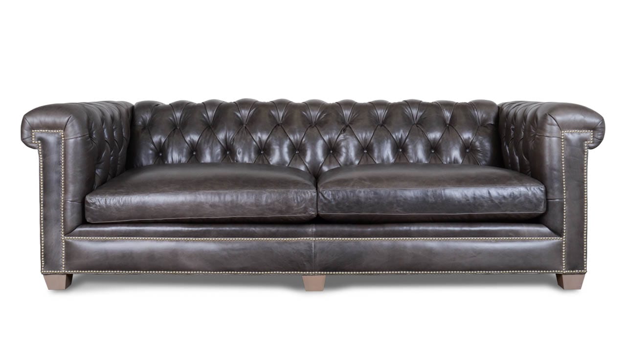 Lennox Leather Sofa 91 Mont Blanc Wolf