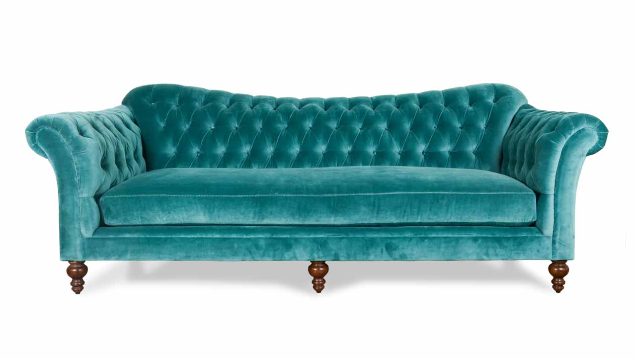 COCOCOHome Lillington Chesterfield Fabric Sofa Made In USA