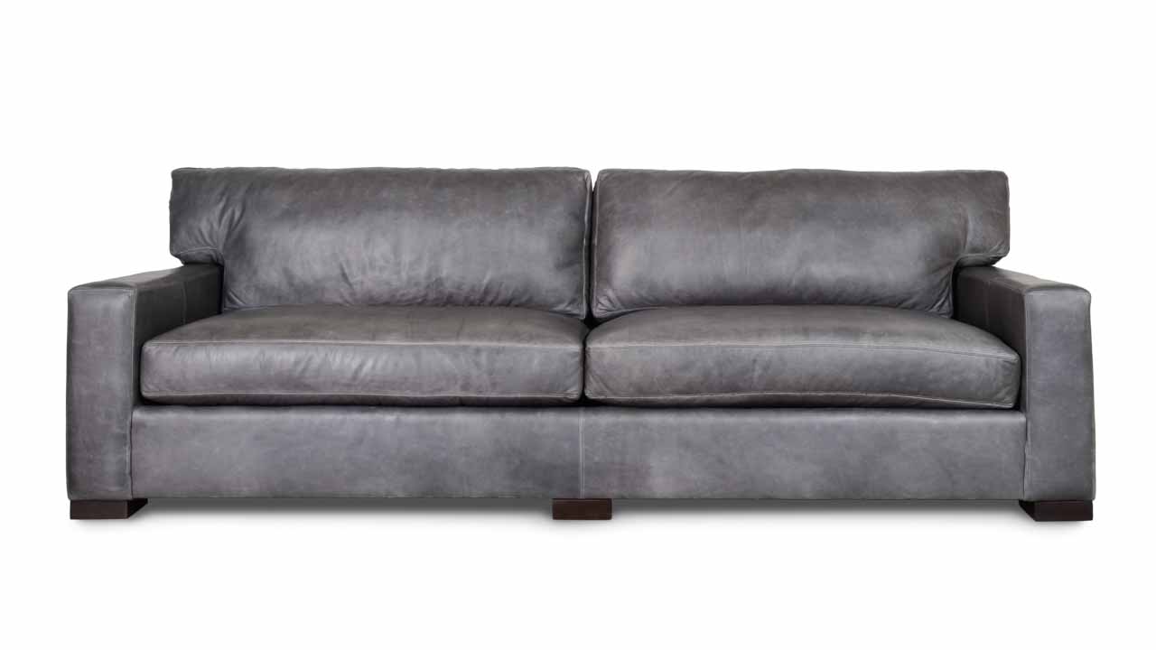 Matthews Leather Sofa 93 Berkshire Pewter
