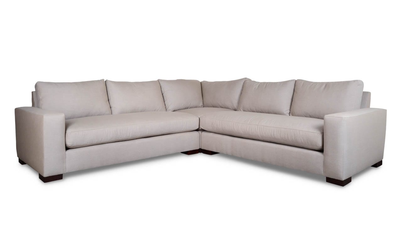 Monroe Square Corner Fabric Sectional 110 x 110 Sailcloth Space