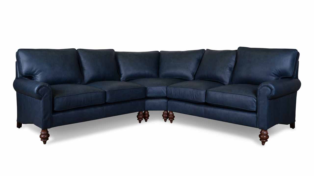 Dilworth Radius Corner Leather Sectional Saloon Jeans