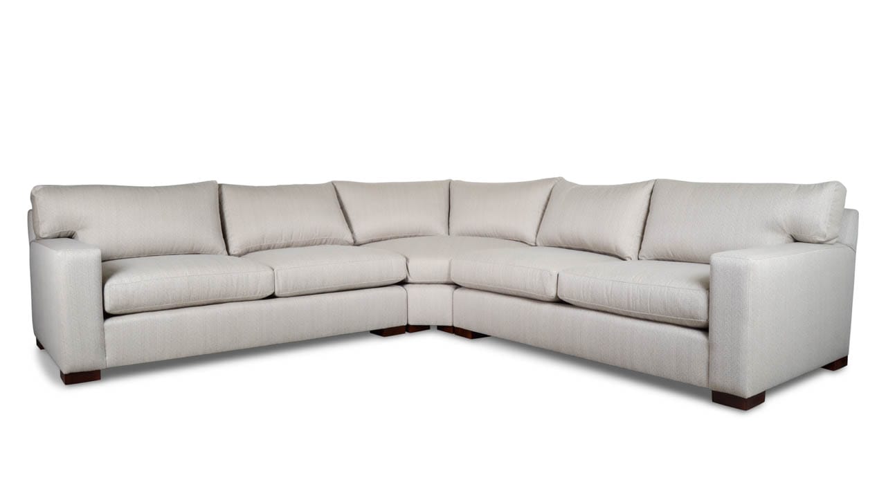 Matthews Radius Corner Fabric Sectional 124 x 124 Posh Ash