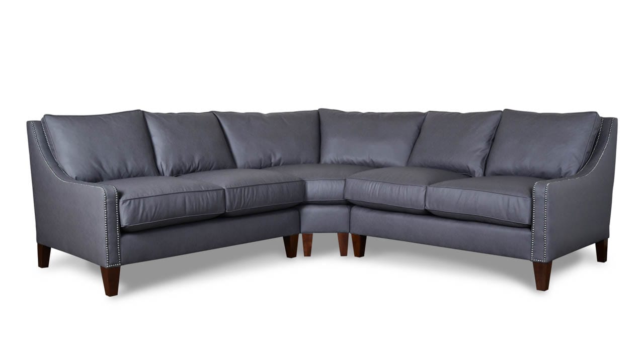 Slope Arm Pillowback Radius Corner Fabric Sectional 99.5 x 99.5 x 40 Brisa Fresco Flint