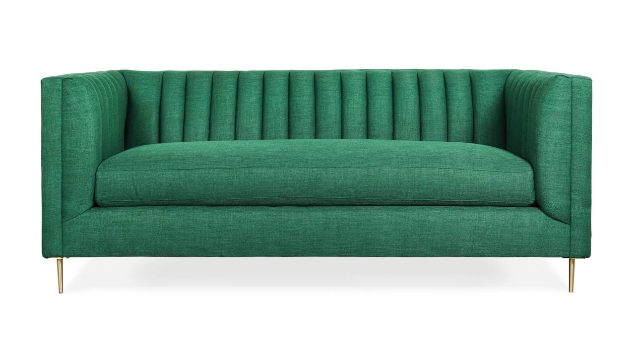 Clark Fabric Loveseat 72 x 35 COM Appian Textiles Hudson Emerald