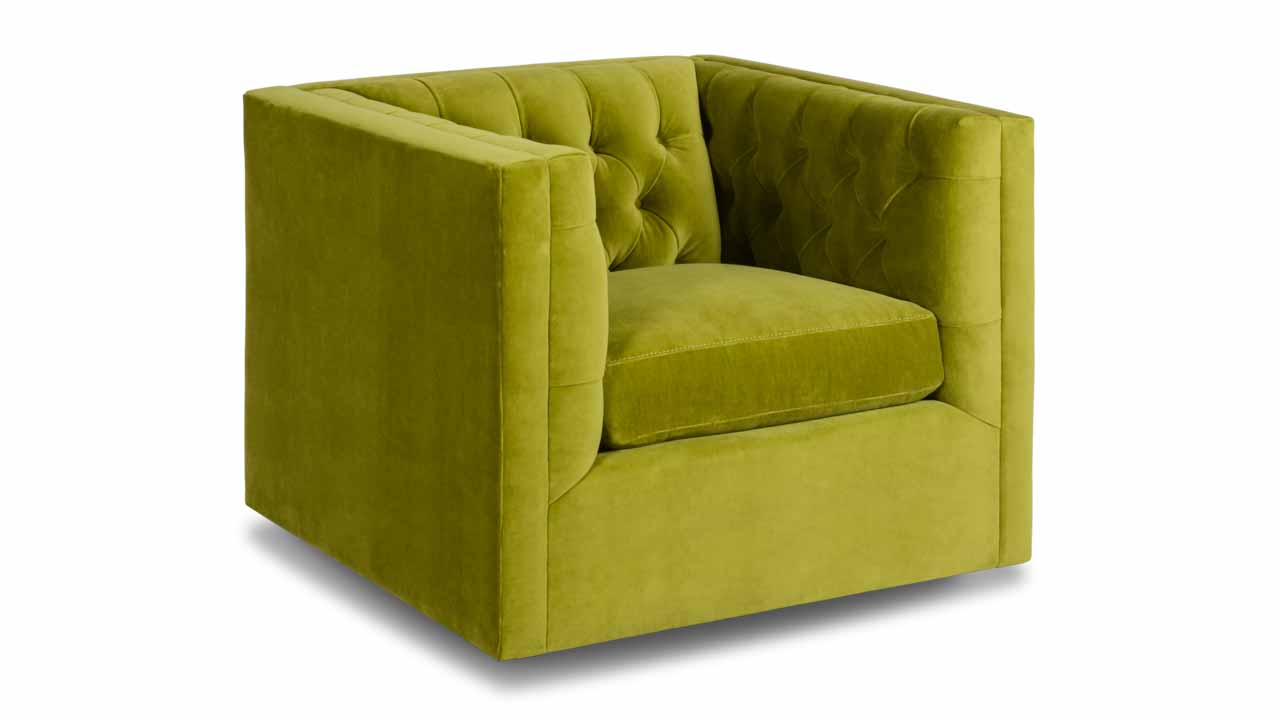 Belmont Fabric Swivel Chair 37 x 35 Cannes Midori
