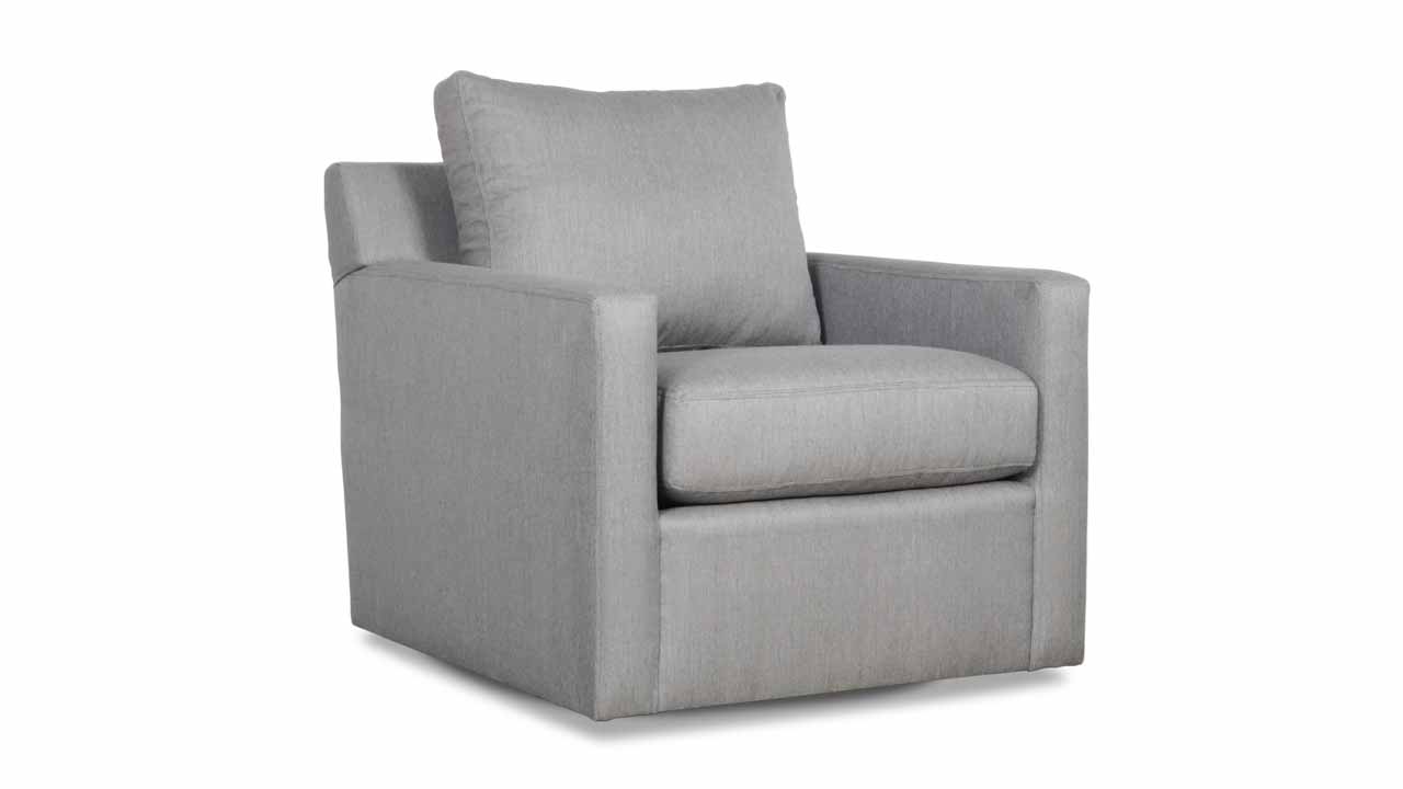 Brevard Fabric Swivel Chair 33.5 x 38 Flagship Pewter