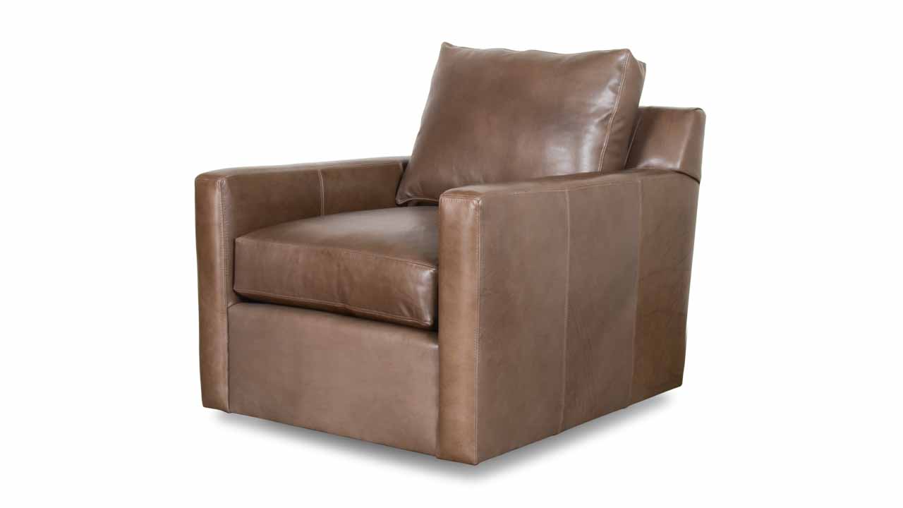 Brevard Leather Swivel Chair Fields of Grey