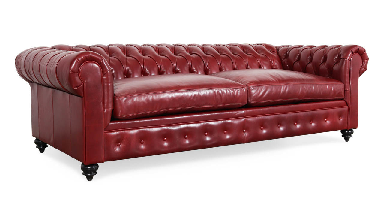 COCOCO Home Classic Chesterfield Leather Sleeper Sofa - Made In USA - COCOCO Home Classic Chesterfield Leather Sleeper Sofa - Made In USA