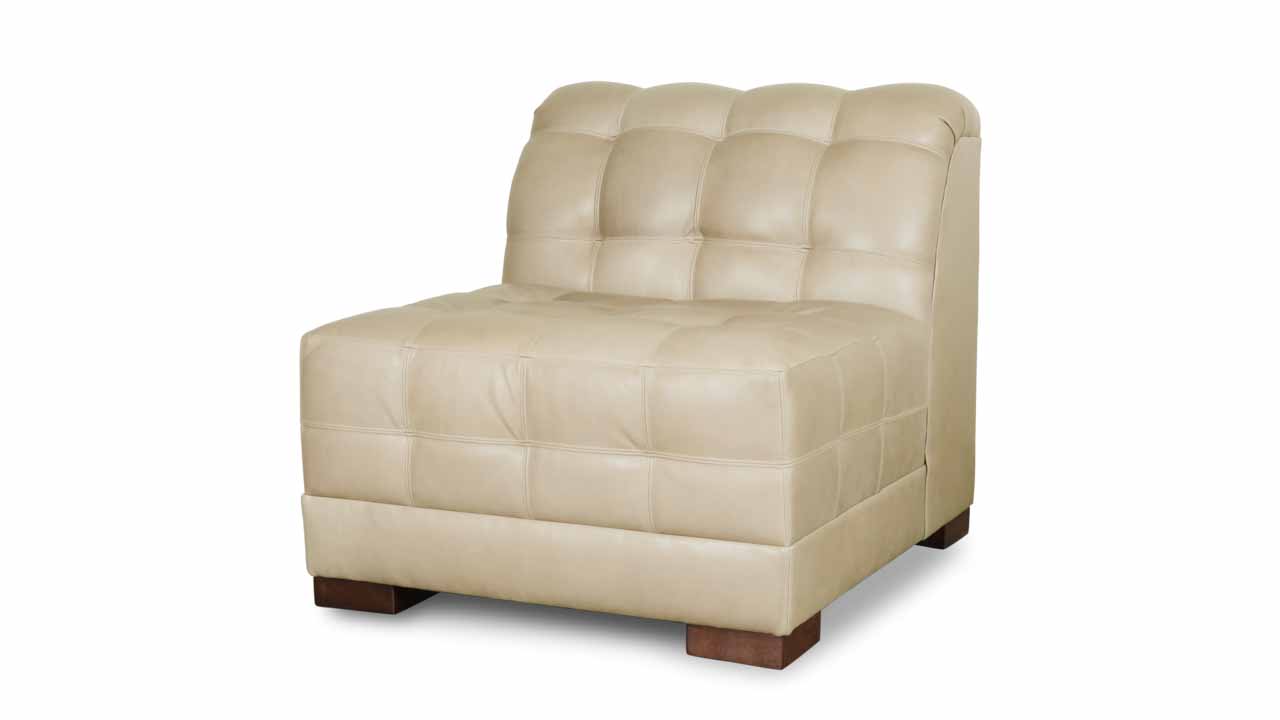 Cococohome Kent Modular Sectional Armless Leather Chair Made In Usa Kent Leather Chair Module Providence Smoke