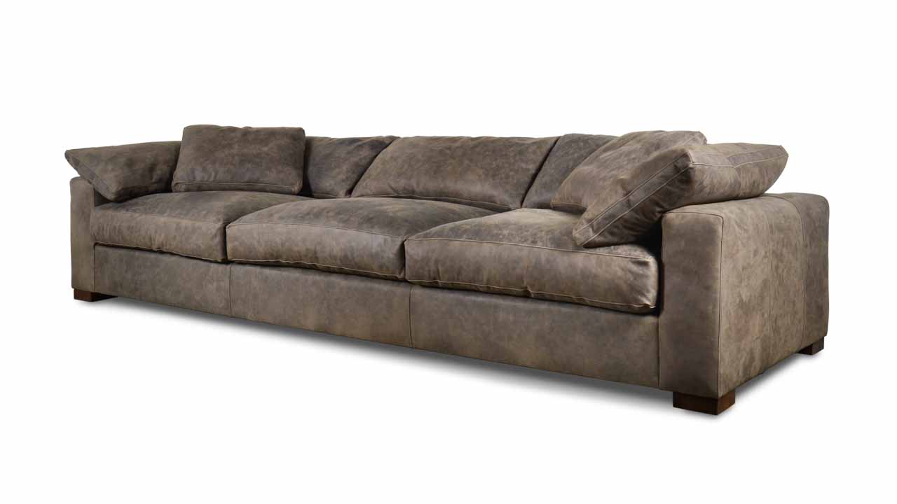 Nuvola Leather Sofa 131 x 45 Storm Slate Milled