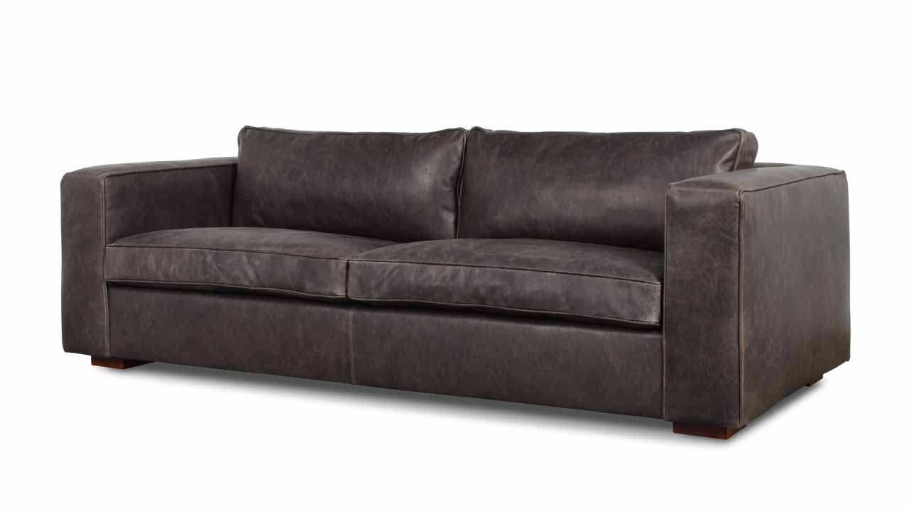Apex Leather Sofa 97 x 40.5 Brentwood Wolf