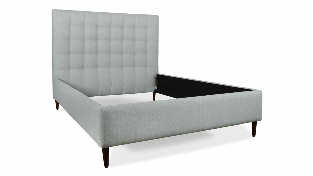 Aspen Fabric Queen Bed 57 Tailored Fog