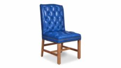 Chesterfield Leather Dining Chair in Blue