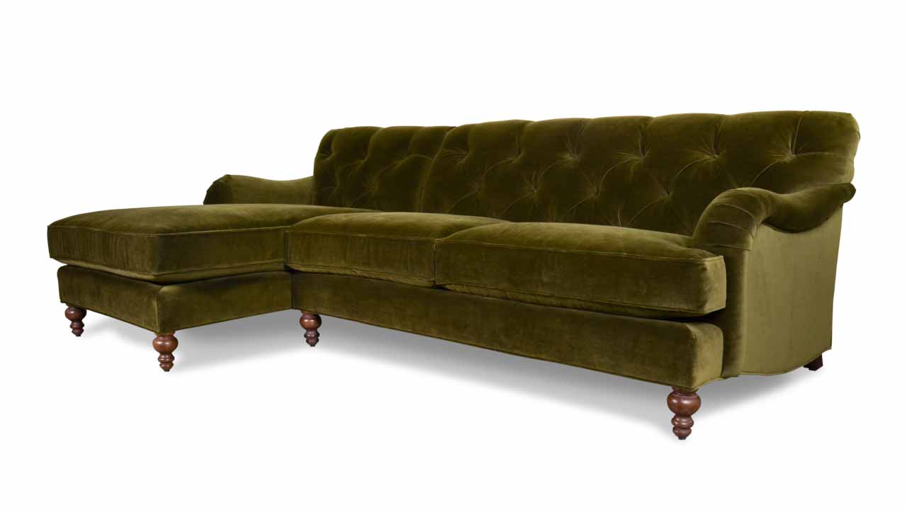 Eastover Single Chaise Fabric Sectional 111 Como Olive