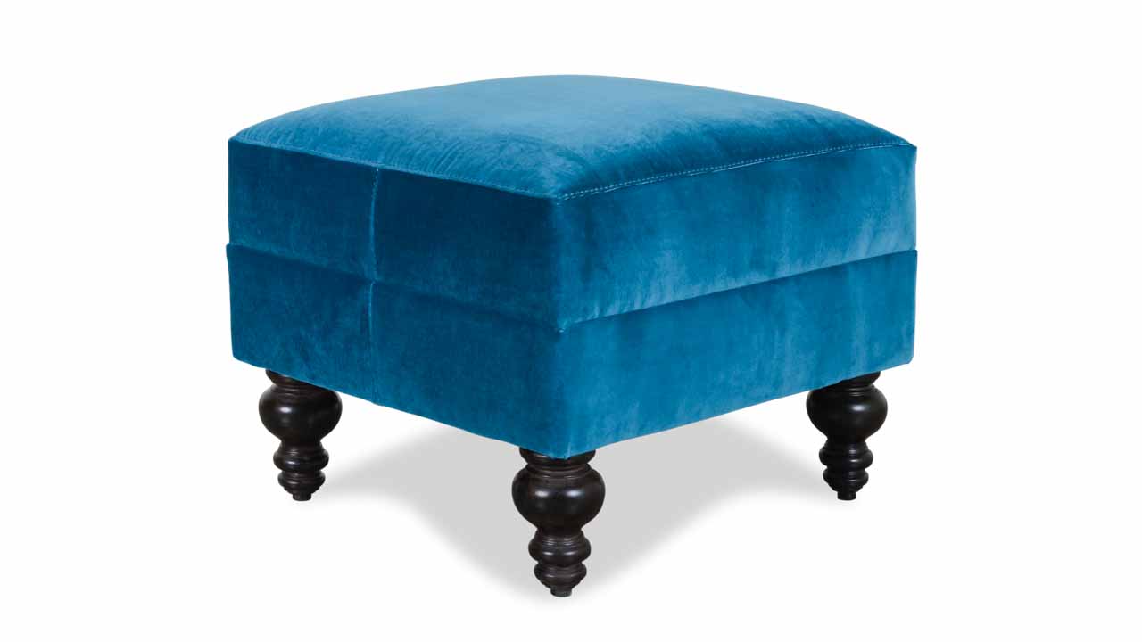Garner Square Fabric Ottoman Como Cyan