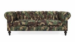 Classic Chesterfield Fabric Sofa 85 x 38 Woodlands Camo